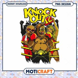 Knockout Boxing PNG Design for Instant Download Fun Art