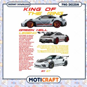 King of the Ring Porsche 911 GT3 R5 PNG Instant Download