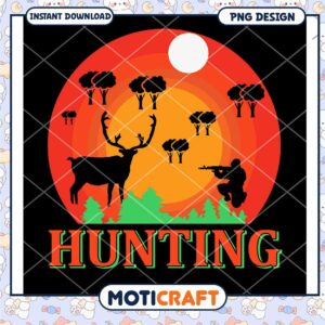 Hunting PNG Design Deer Hunter Sunset