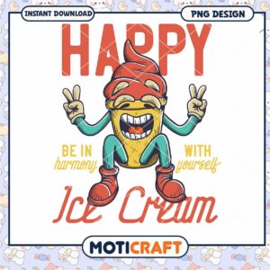 Happy Ice Cream PNG Design