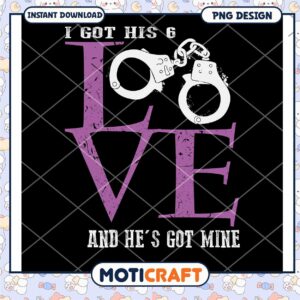 Handcuffed Love PNG Design Instant Download