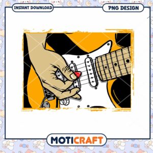 Hand Playing Electric Guitar PNG