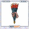 Hand Holding Flaming Torch PNG