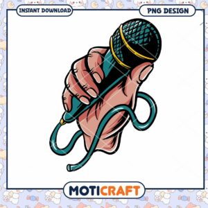 Hand Holding Microphone PNG Design for Instant Download
