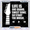 Guitar Music Quote PNG Design