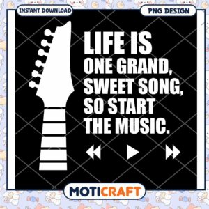 Guitar Music Quote PNG Design