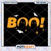 Halloween Boo Design with Bats and Spiders PNG Download