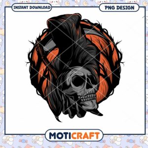 Grim Reaper Skull PNG Design