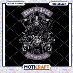 Grim Reaper Motorcycle Club PNG Download Design Art