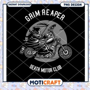 Grim Reaper Motorcycle PNG Design