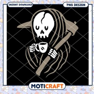 Grim Reaper Coffee PNG Design