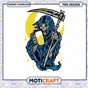Grim Reaper Beer PNG Design