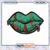 Green Horror Lips PNG Design for Instant Download Art