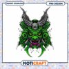 Green Oni Samurai Mask PNG Design
