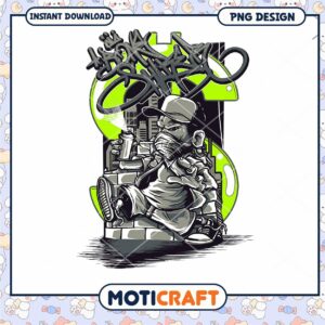 Graffiti Artist PNG Design Instant Download