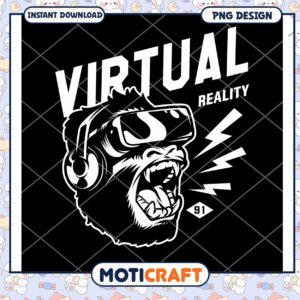 Gorilla VR PNG Design Instant Download