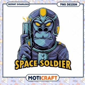 Gorilla Space Soldier PNG Design