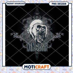 Gorilla King PNG Design Instant Download