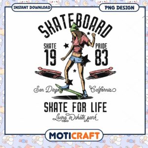 Girl Skateboarder PNG Design