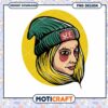 Girl in Beanie PNG Design Instant Download