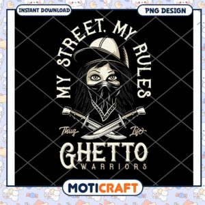 Ghetto Warrior Girl PNG Design