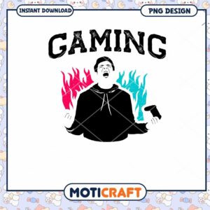 Gamer PNG Design Instant Download