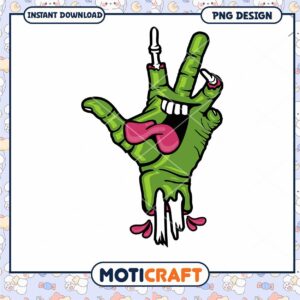 Funny Zombie Hand PNG Design Instant Digital Download Art