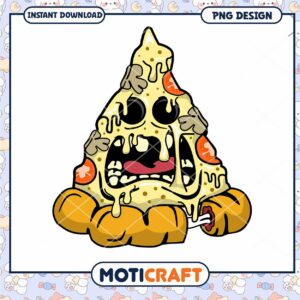 Funny Pizza Monster PNG Digital Art Instant Download Design