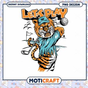 Fun Tiger Golfing Design PNG for Kids and Adults Playtime