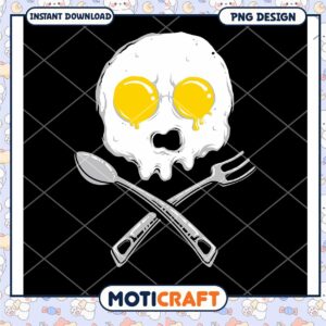 Fried Egg Skull PNG Design