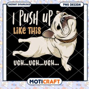 French Bulldog Push Ups PNG Design