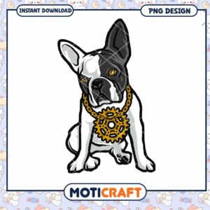 French Bulldog PNG Design Gold Chain