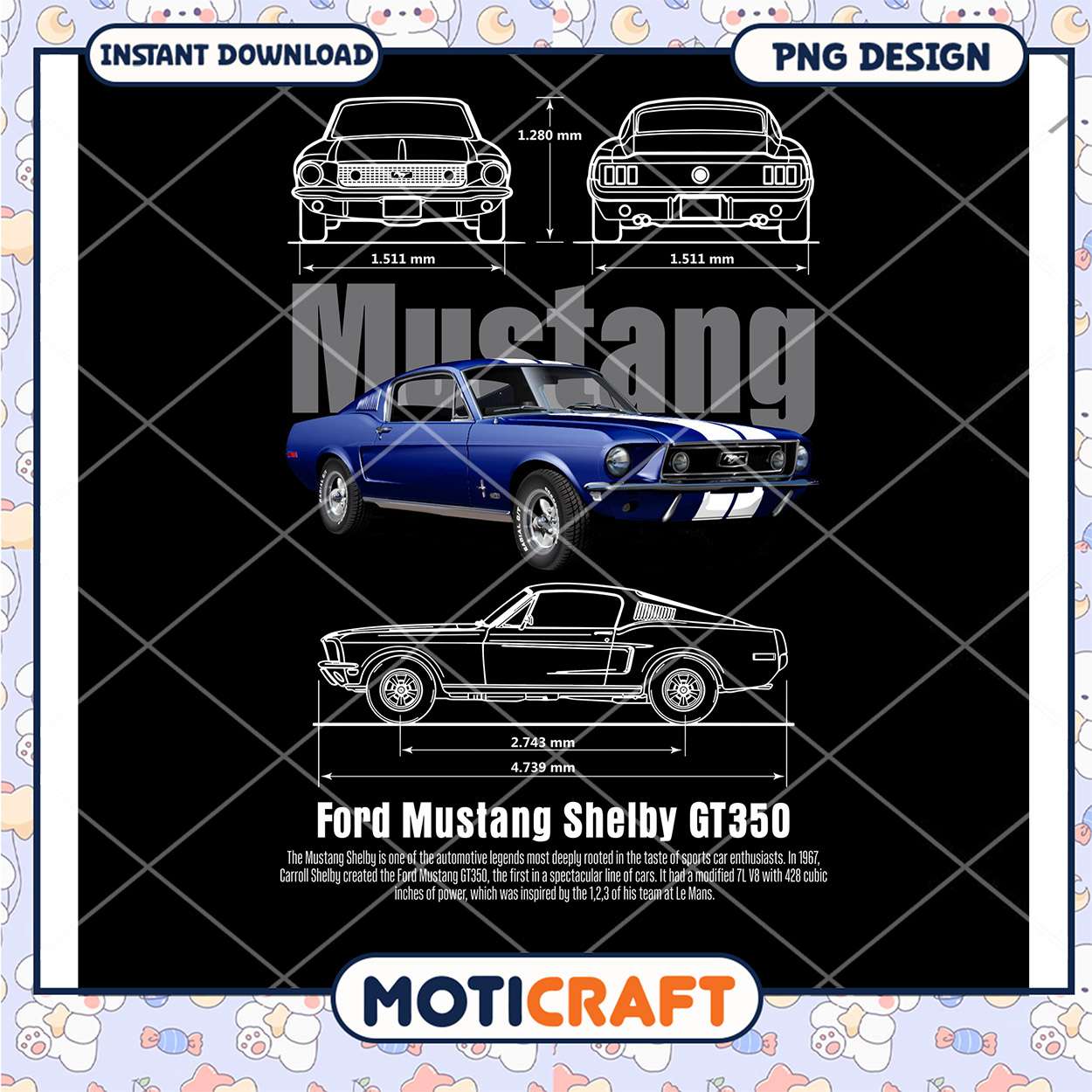 Ford Mustang Shelby GT350 PNG Design Ford Mustang Shelby GT350 PNG Design