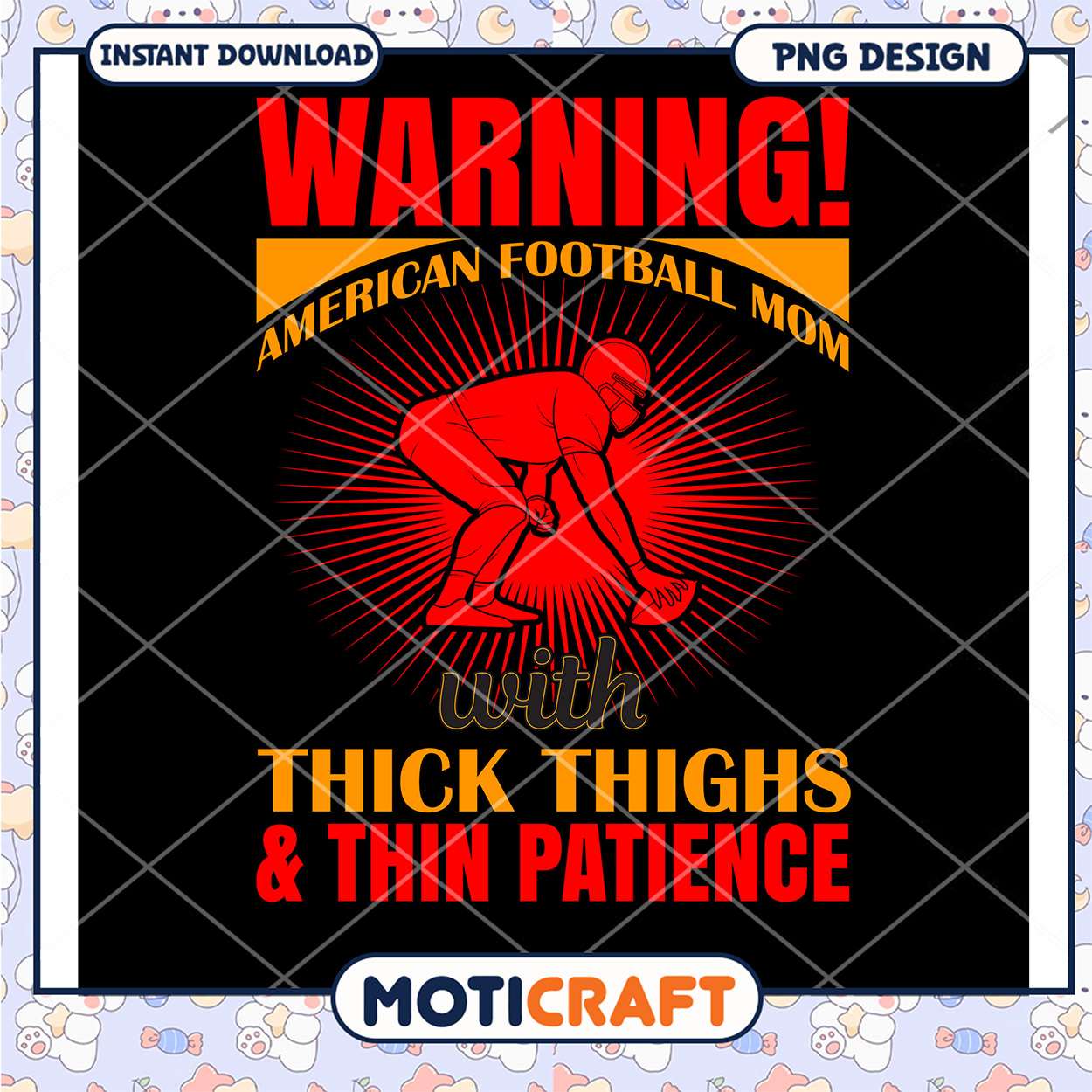 Football Mom PNG Thick Thighs, Thin Patience Football Mom PNG Thick Thighs, Thin Patience