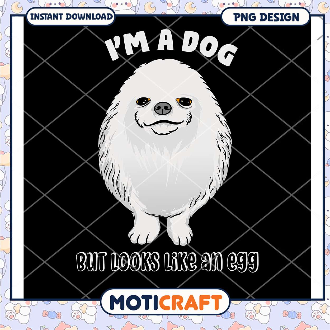 Fluffy Dog Egg PNG Design Fluffy Dog Egg PNG Design