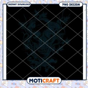 Floral Skull PNG Design Instant Download