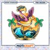 Flamingo Beach PNG Design Instant Download