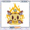 Flaming Skull Skateboard PNG Design
