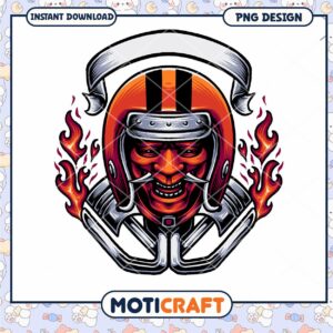 Flaming Skull Motorcycle PNG Design