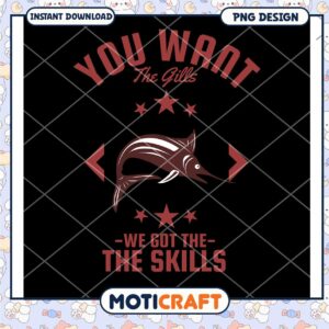 Fishing Skills PNG Design Instant Download