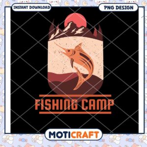 Fishing Camp PNG Design Instant Download