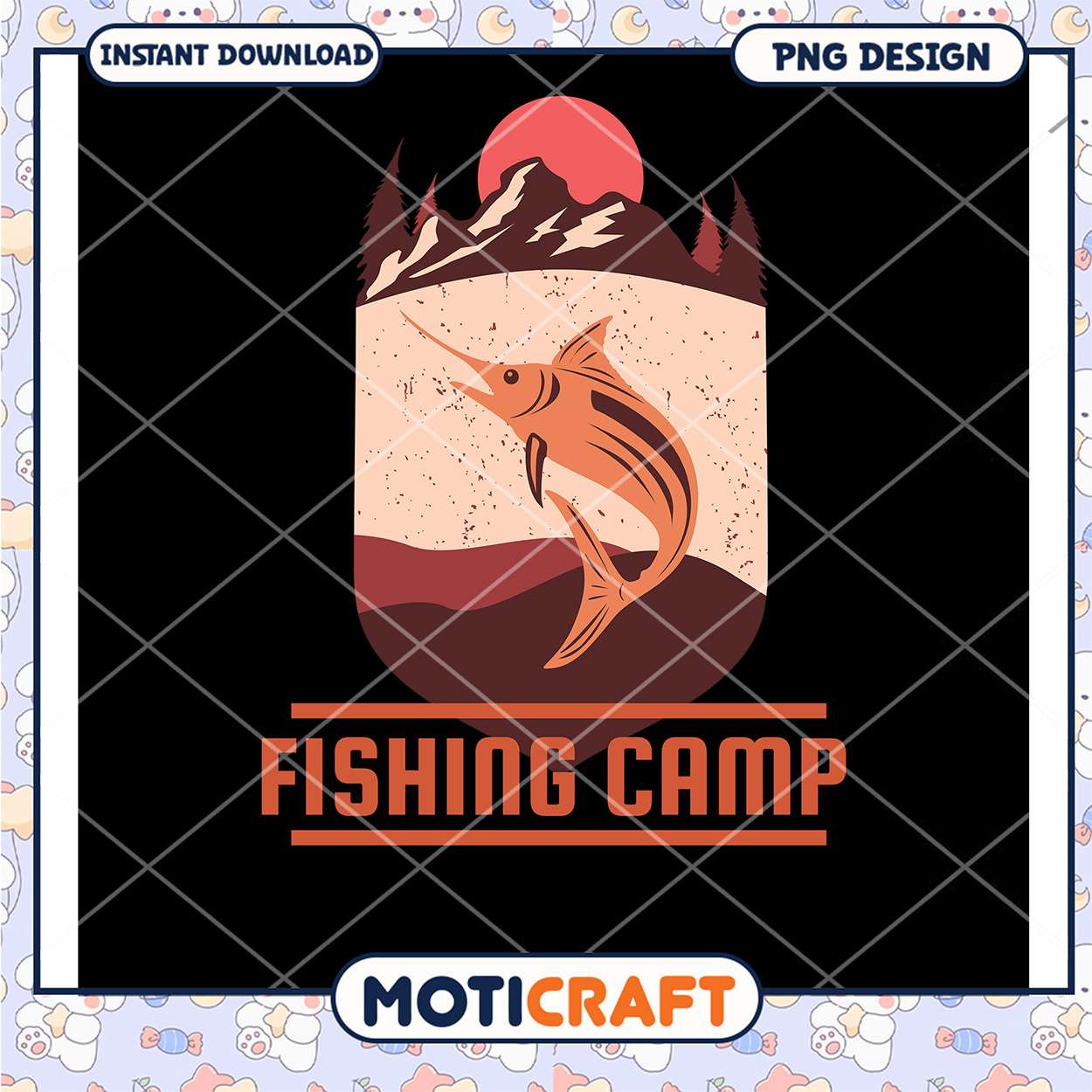 Fishing Camp PNG Design Instant Download Fishing Camp PNG Design Instant Download