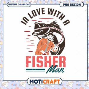 Fisherman PNG Design Instant Download