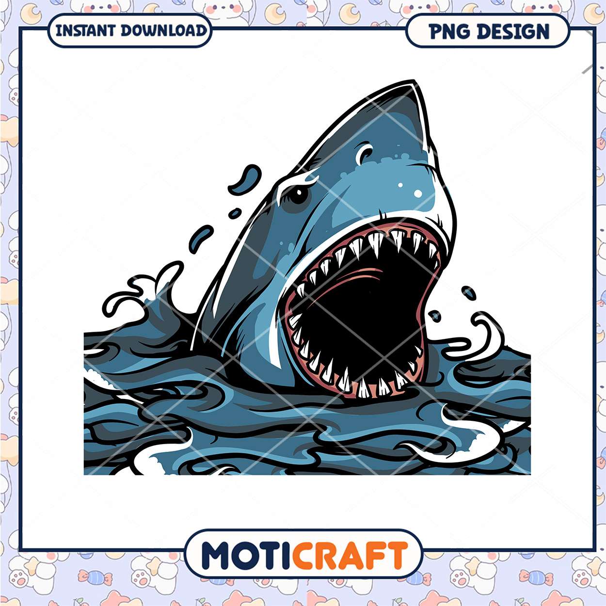 Fierce Shark PNG Design for Instant Download Artwork Fierce Shark PNG Design for Instant Download Artwork