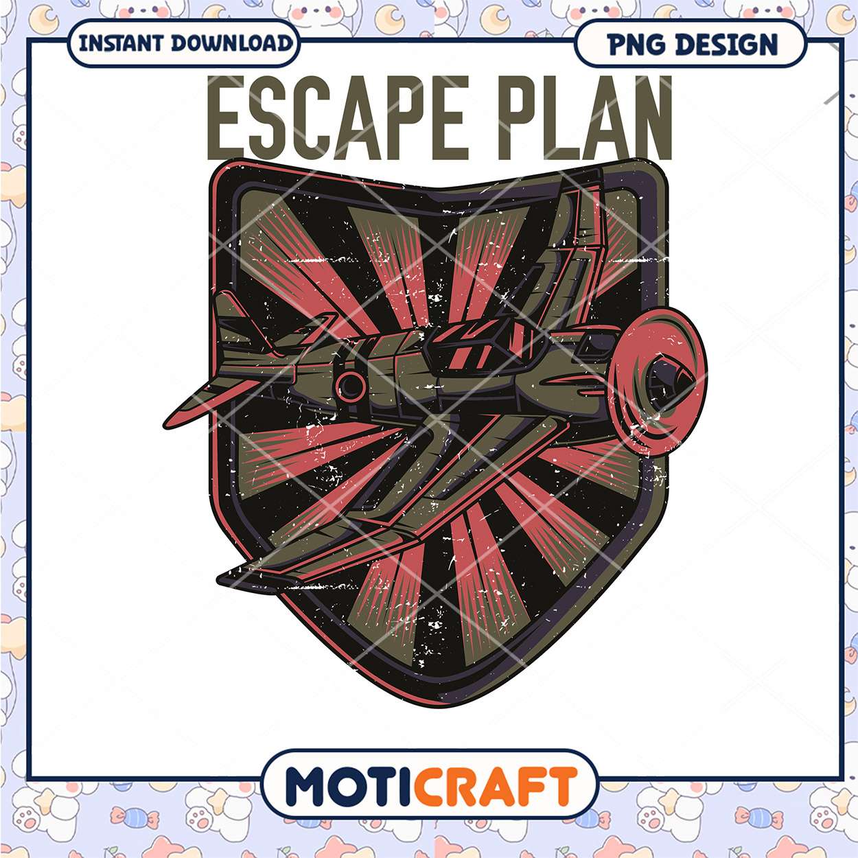 Escape Plan Airplane PNG Design Escape Plan Airplane PNG Design