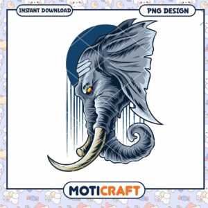 Elephant PNG Design Instant Download