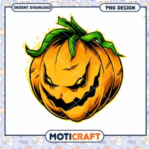 Eerie Halloween Pumpkin PNG Horror Design for Downloads