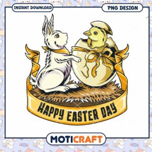 Easter Bunny Chick PNG Design