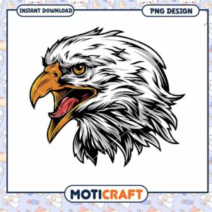 Eagle Head Graphic PNG Instant Download for Crafts