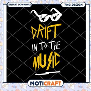 Drift Into The Music PNG Design